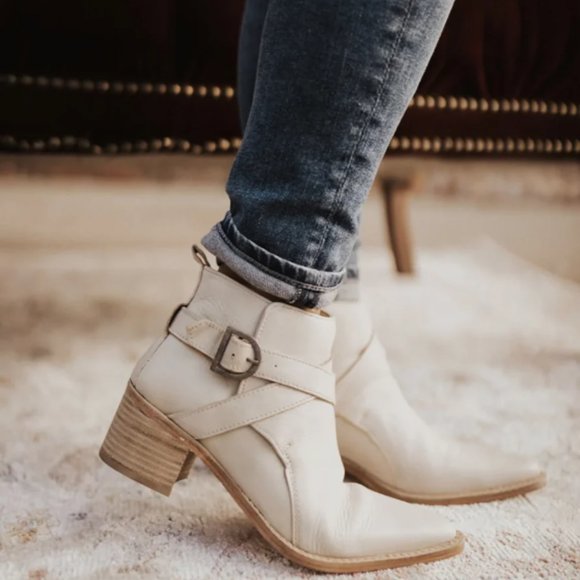 Free People Shoes - Free people bone leather back loop ankle boot